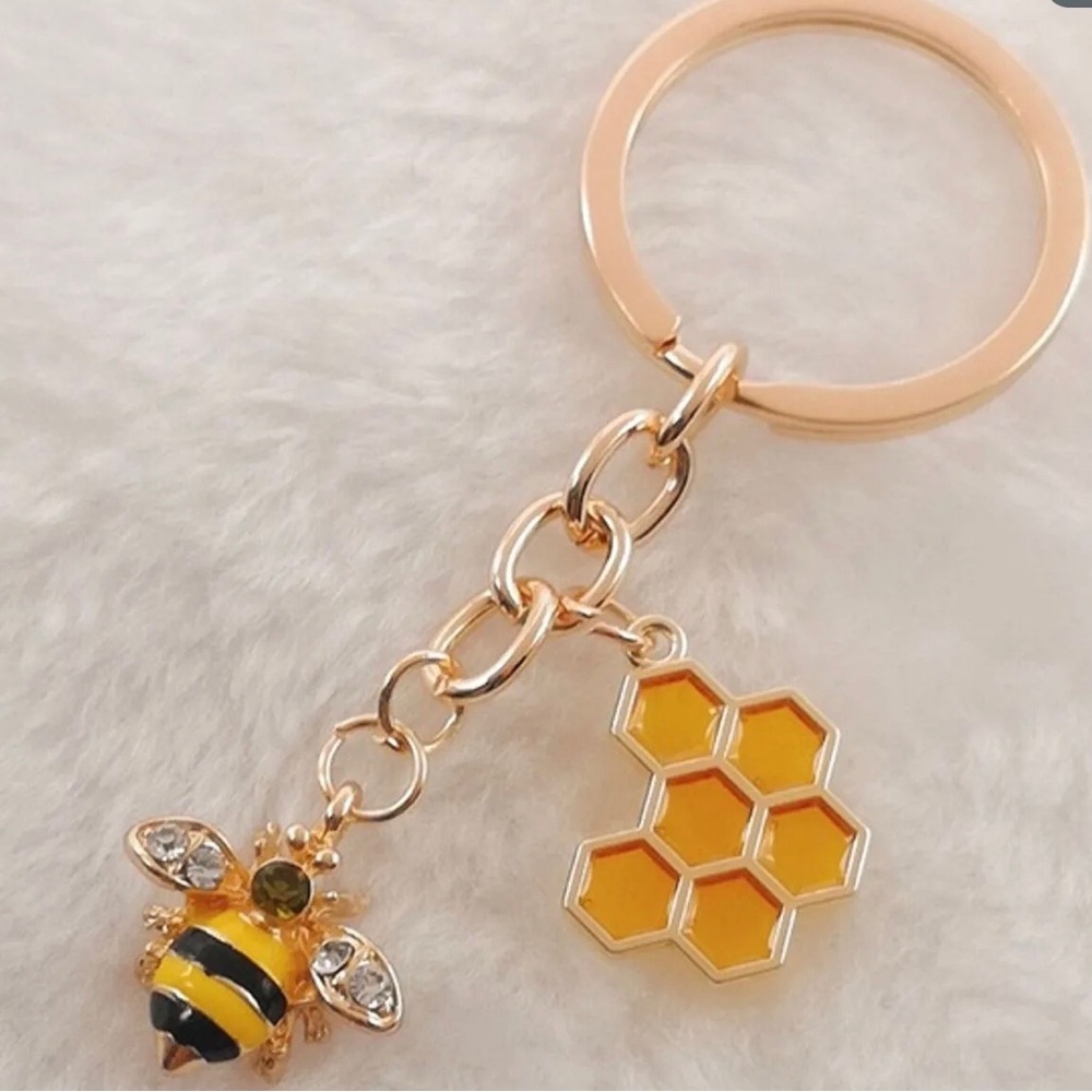 Honey Bee Key Chain Gold